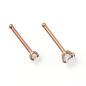 Preview: Rose Gold Steel Nasen Pin mit rundem Kristall