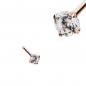 Preview: Rose Gold Steel Nasen Pin mit rundem Kristall