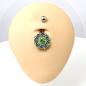 Preview: Steel Bauchnabelpiercing im blumigen Brass Design