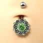 Preview: Steel Bauchnabelpiercing im blumigen Brass Design