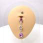 Preview: Bauchnabelpiercing mit pinkem Kristall