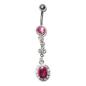 Preview: Bauchnabelpiercing mit pinkem Kristall