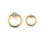 Preview: BCR Goldstyle - goldfarbener Piercingring mit Kristall