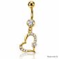Preview: Nabelpiercing Gold-Style Herz