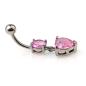 Preview: Luxus- Bauchnabelpiercing mit 2 Kristalle