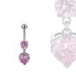 Preview: Luxus- Bauchnabelpiercing mit 2 Kristalle