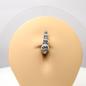 Preview: Luxus- Bauchnabelpiercing mit 4 Kristalle