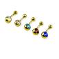 Preview: Titan Zircon Bauchnabel Piercing mit Kristall