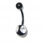 Preview: Steel Blackline® Double Stone Bauchnabel Bananabell weiß