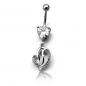 Preview: Bauchnabelpiercing mit Kristall-Herz