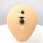 Preview: Bauchnabelbanane mit Gemstone-Kugeln aus Halbedelstein Malachit