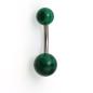 Preview: Bauchnabelbanane mit Gemstone-Kugeln aus Halbedelstein Malachit