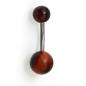Preview: Bauchnabelbanane mit Gemstone-Kugeln aus Halbedelstein Rotes Tigerauge