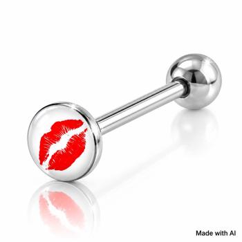 Zungenpiercing im Kuss Design