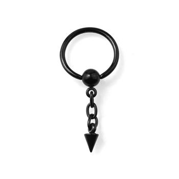 Preview: Black Steel BCR 1,6x13mm mit Clip-in Ball & Chain 316L