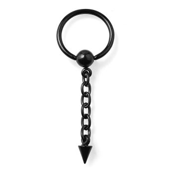 Preview: Black Steel BCR 1,6x13mm mit Clip-in Ball & Chain 316L