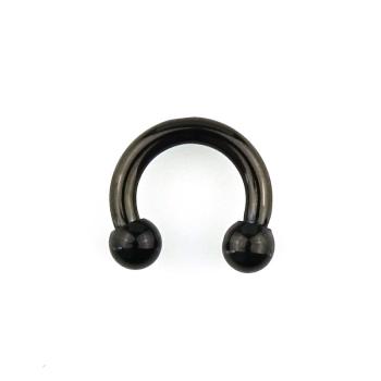Black Steel Circular Barbell 1,6 mm x 6 mm