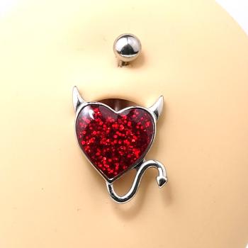 Steel Glitter Herz Bauchnabelbanane