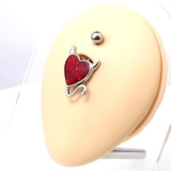 Preview: Steel Glitter Herz Bauchnabelbanane