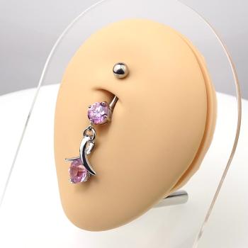 Preview: Bauchnabelpiercing mit Kristall und Anhänger