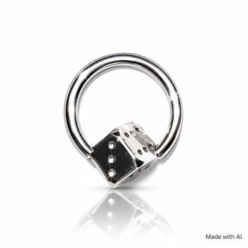 Piercing - Klemmring mit Würfel