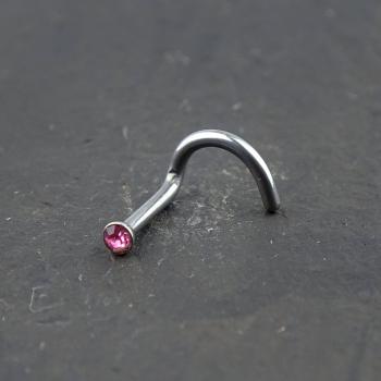 Preview: Nasenpiercing mit Kristall-Pink