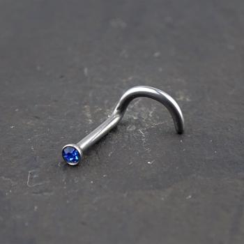 Nasenpiercing mit Kristall-Saphirblau