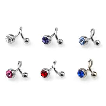Bauchnabelpiercing Spirale mit Kristall