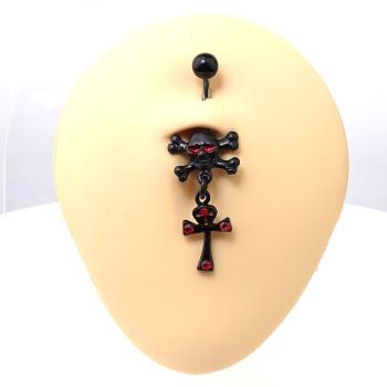 Bauchnabelbanane - Totenkopf mit Kreuz