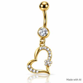 Nabelpiercing Gold-Style Herz