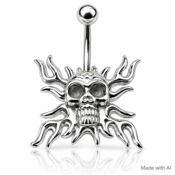 Fashion Steel Bauchnabel Banana im Totenkopf Casting Design