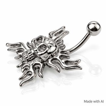 Fashion Steel Bauchnabel Banana im Totenkopf Casting Design