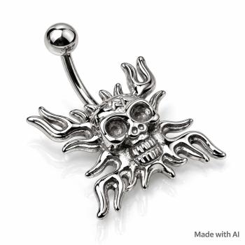 Fashion Steel Bauchnabel Banana im Totenkopf Casting Design
