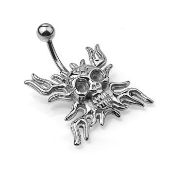 Fashion Steel Bauchnabel Banana im Totenkopf Casting Design