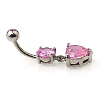 Luxus- Bauchnabelpiercing mit 2 Kristalle