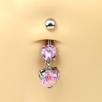 Luxus- Bauchnabelpiercing mit 2 Kristalle