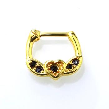Preview: Brass Septum Clicker im Herz Design