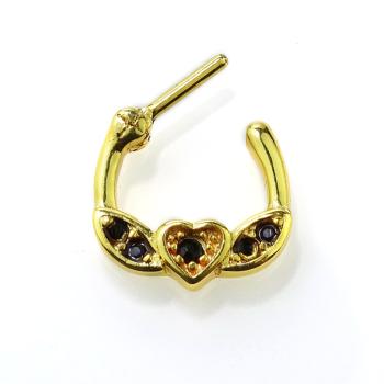 Preview: Brass Septum Clicker im Herz Design