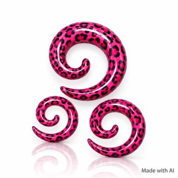 Acrylic Spiral Pink Leopard