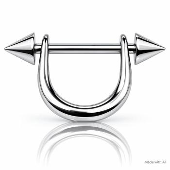 Brustpiercing - Barbell mit Kegel und Bügel