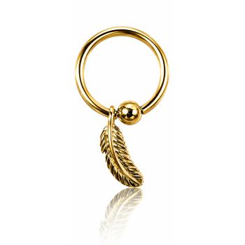Steel Clip in Ring Feder Gold