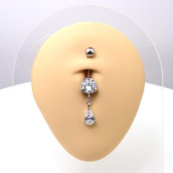 Luxus- Bauchnabelpiercing mit 2 Kristalle