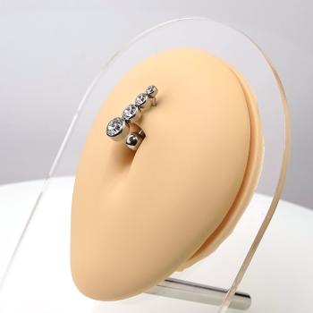 Luxus- Bauchnabelpiercing mit 4 Kristalle