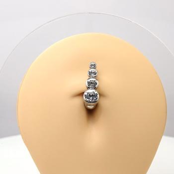 Luxus- Bauchnabelpiercing mit 4 Kristalle