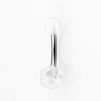 UV Bauchnabel Piercing mit Würfel klar