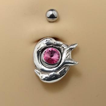 Preview: Silver Orbital (Nabel-Schild) Delphin