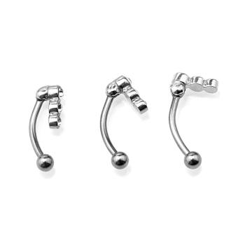Augenbraue-Piercing mit Kristalle