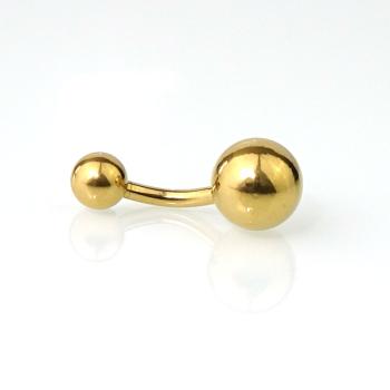 Preview: goldfarbenes Nabelpiercing 8 mm