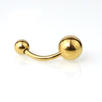 Preview: goldfarbenes Nabelpiercing 10 mm
