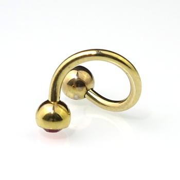 Preview: Titan Zircon Bauchnabel Spirale mit Kristalle